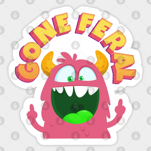 Gone feral Sticker by onemoremask